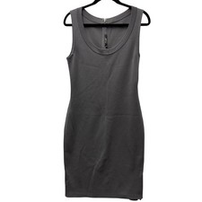 St. John Sheath Dress Size 4 Caviar Gray | Classic Knit Career Cocktail Dress