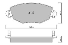Bremsbeläge vorne Ford Mondeo III Bj 00-07 alle + Jaguar X-Type Bj 01-09 alle