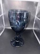 Vintage Libbey GIBRALTAR Water Goblet Glass Duratuff Dusty Blue