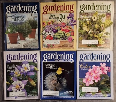 ''GARDENING HOW-TO'' Magazine--1998-1999--6 Issues--FREE SHIPPING