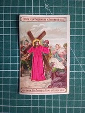 BX14 image pieuse gaufrée satin - chocolat Aiguebelle VIII Jésus console femmes