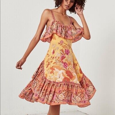SPELL & THE GYPSY Siren Song Strappy Dress Boho Floral Size SPELL & THE GYPSY Siren Song Strappy Dress Boho Floral Size