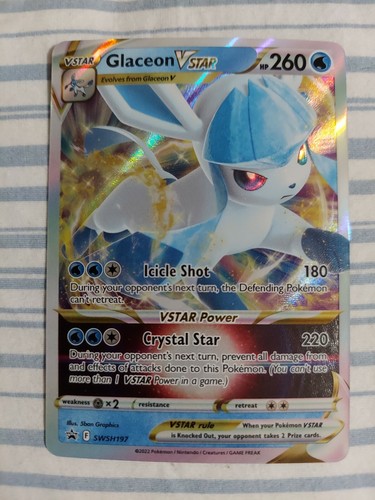 Glaceon Vstar SWSH197 NM Full Art Promo Rare Pokemon Card