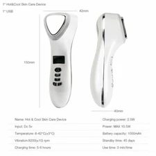 Ultrasonic LED Hot Cold Hammer Therapy Facial Massager Face Lifting Anti Aging