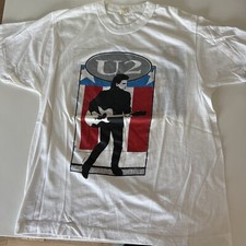 Vintage U2 1987 Joshua Tree Tour T-Shirt White Size LARGE MADE IN USA