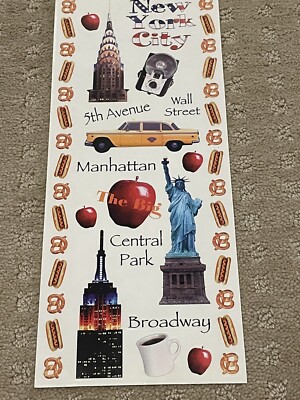5 Sheets Vintage Paper House Sticky Pix New York City Stickers