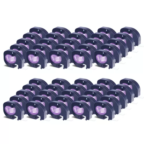 50 pezzi compatibile Dymo LetraTag ricarica 16952 12 mm nastro etichette plastica trasparente LT-100H - Foto 1 di 14
