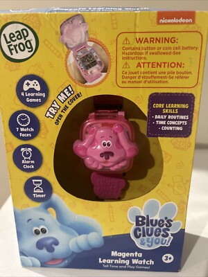 LeapFrog Blue's Clues & You! Magenta Learning  Watch Tell Time Play Games