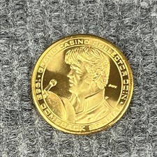 ELVIS PRESLEY Gold 1.5&rdquo; Coin Grand Casino &lsquo;98 Anniversary Comeback Series 1968