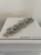 RARE Designer Rosa Clara Wedding Dress Belt In Azure Real Dried Flowers. Boho