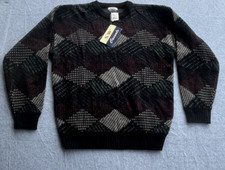 Vintage NWT 90s Retro Pattern Grandpa Core Acrylic Knit Sweater Lrg SW Casuals