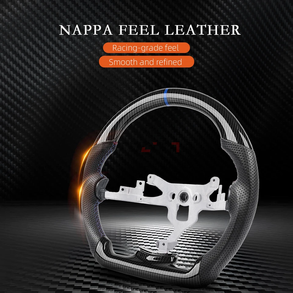 💙Hydro Dip Carbon Fiber Steering Wheel For Chevrolet Corvette C6 2006-2011 Blue Foto 4 de 4