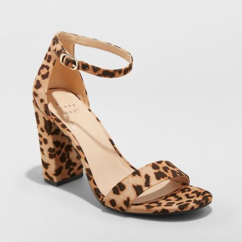 leopard print 2 inch heels