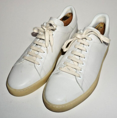 Aurelien Light Grey Leather Sneakers Gum Bottom Size EU 44 US 10.5