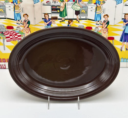 Fiesta Oval Platter Serving Dish Chocolate Brown 13 1/2" x 9 3/8"