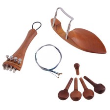 1 Set Jujube Wood 4/4 Violin Accessories Chinrest Tail Gut DIY