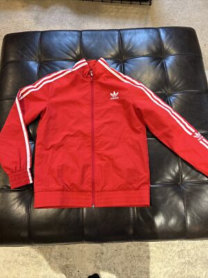 Adidas Essentials Youth L Tricot Track Full Zip Jacket Red