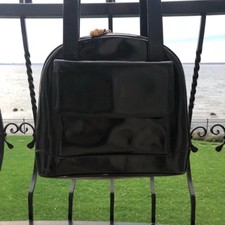 Authentic Vintage Black Patent Leather Gucci Dome Handbag