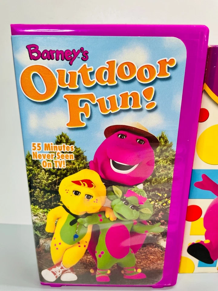 Barney's Outdoor Fun VHS 2003 Red Yellow Blue ABCs 123s Read With me Dance LOT Foto 4 de 4