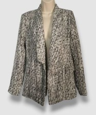  184 Aqua Women's Gray Tweed Blazer Jacket Size Medium