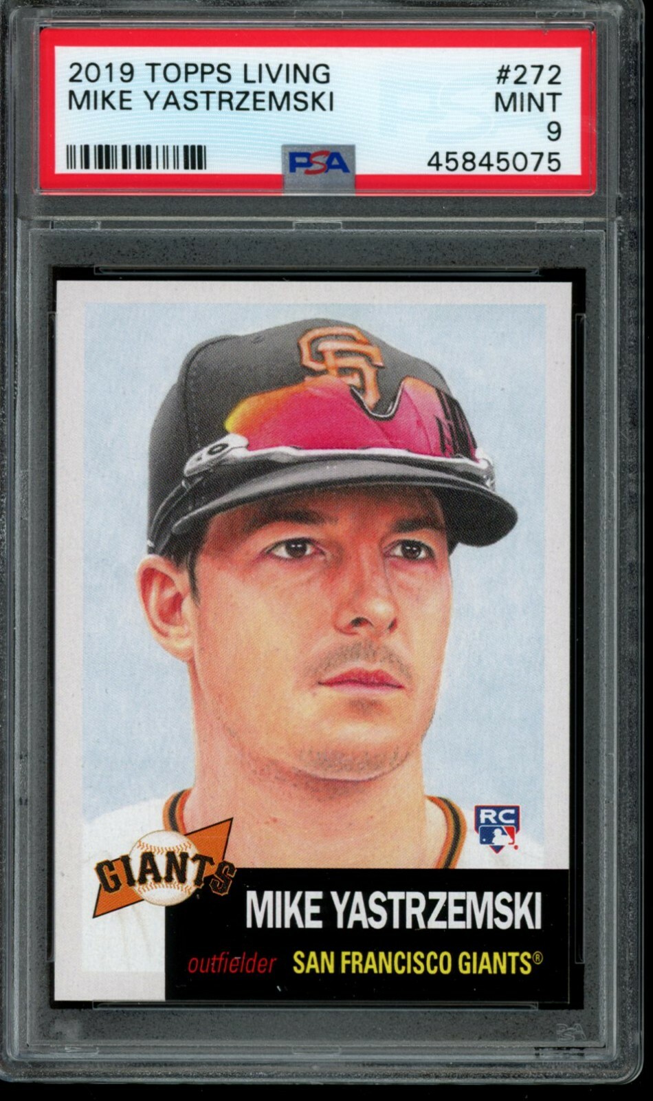 2019 Topps Living Set #272 Mike Yastrzemski RC Rookie PSA 9 Mint SP Card