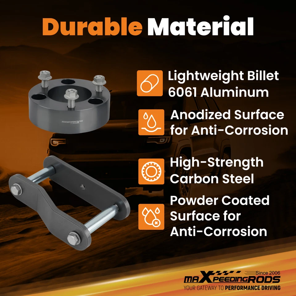 Kit de elevación espaciador de elevación de 2,5" para Nissan Frontier/Xterra 2x2/4x4 2005-2024 Foto 3 de 4