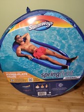 SwimWays Spring Float, Inflatable Pool Lounge Chair for Ages 15 Blue NEW