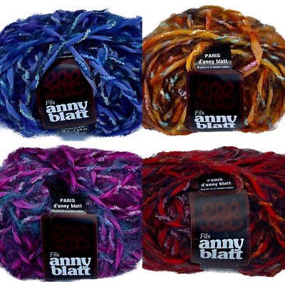 Vintage New: ANNY BLATT PARIS Mohair Viscose Nylon knitting yarn: 4 colors