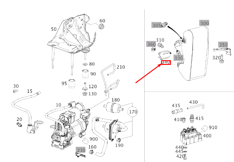 MB S W222 Druckbehälterhalterung Druckplatte A2223250026