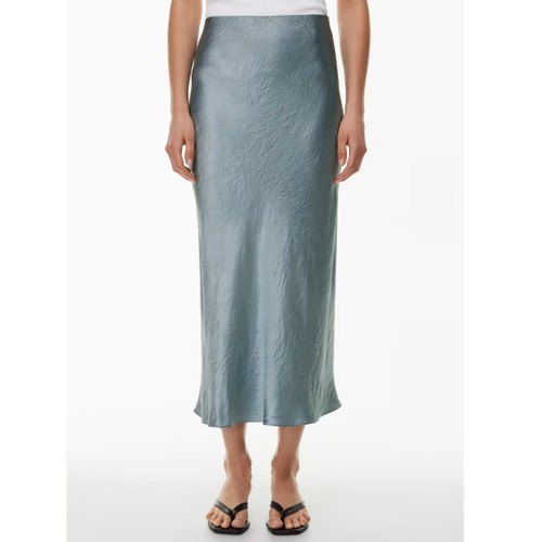 Babaton Damen Slab blau Slip Satin Maxirock Größe 10 Neu mit Etikett - Bild 3 von 12