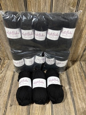 13 Skeins of Knit Picks Swish Worsted Merino Superwash Yarn, Black