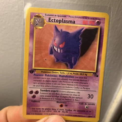 Pokémon 1st Edition Fossil Gengar 20/62 Ectoplasma French