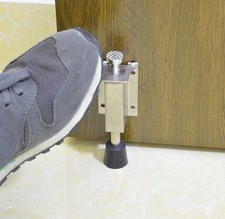 Stainless Steel Door Stopper Spring Loaded Telescopic Step On Door Holder Sto...
