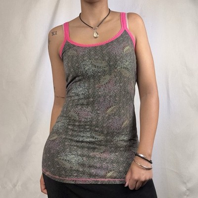 Y2k patterned cami pink lace Tank #y2k #vintage #summer #lace