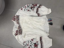 Boho Gypsy Shirt Zara Shirt Size Uk 10 Cream With Flowers