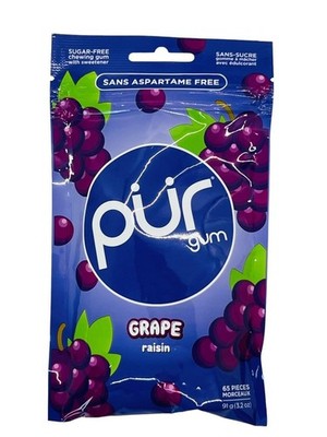 Rare Pur Chewing Gum Grape Flavor 100% Xylitol Sugar Free 65 pieces Vegan 03/27