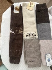 LEG WARMERS, KNEE-HIGH, SUPER WARM, 100% NATURAL WASHED LAMB WOOL