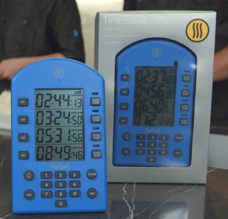 Thermoworks TimeStackTX-4400-Y 黄色 4 显示时间栈计时器 带键盘 — 第 2/3 张图片