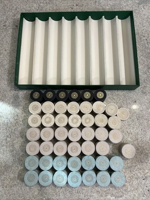 PAULSON Starburst Poker Chips Clay Composite Hot Stamp 482 Ct Vtg Rare Set!