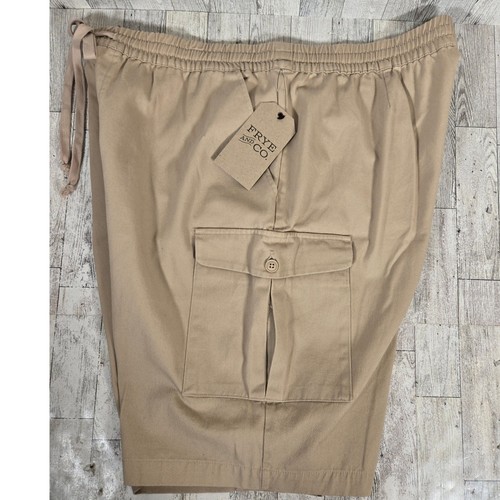 Frye, Frye and Co Mens Cornstalk Tan Cargo Shorts Elastic Waist Size 38 110033630