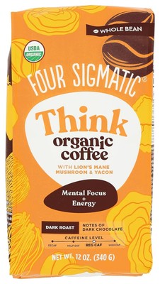 NEW Four Sigmatic Lion s Mane Coffee, Whole Bean 12oz (Exp 06/2026)