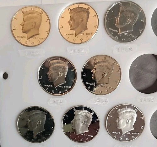 LOT OF 8 KENNEDY HALF DOLLARS PROOF - 90% Silver 1993 97 09 08 02 99 2000 01 S