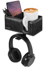 Desk Cup Holder Clip on Pen Holder Headphone Hanger Headset Stand Rotatable C...