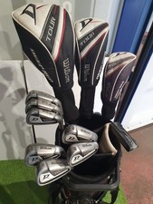 Wilson Deep Red Full Golf Set. Driver Wood Hybrid Irons Putter Bag. Regular Flex