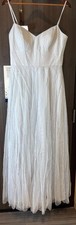 After Six Prom Dress Women's Blue Pleated Sheer Overlay Spaghetti Strap Back Zip