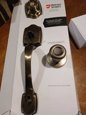 Kwikset Belleview Single Cylinder Antique Brass Handle Set