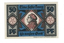 Notgeld Breslau - (heute Wrocaw in Polen) - 50 Pfennig - 1921 -Lutherfestspiele