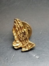 Jesus Hands Gold Tone Vintage Pin Hat Lapel Clothing Pin