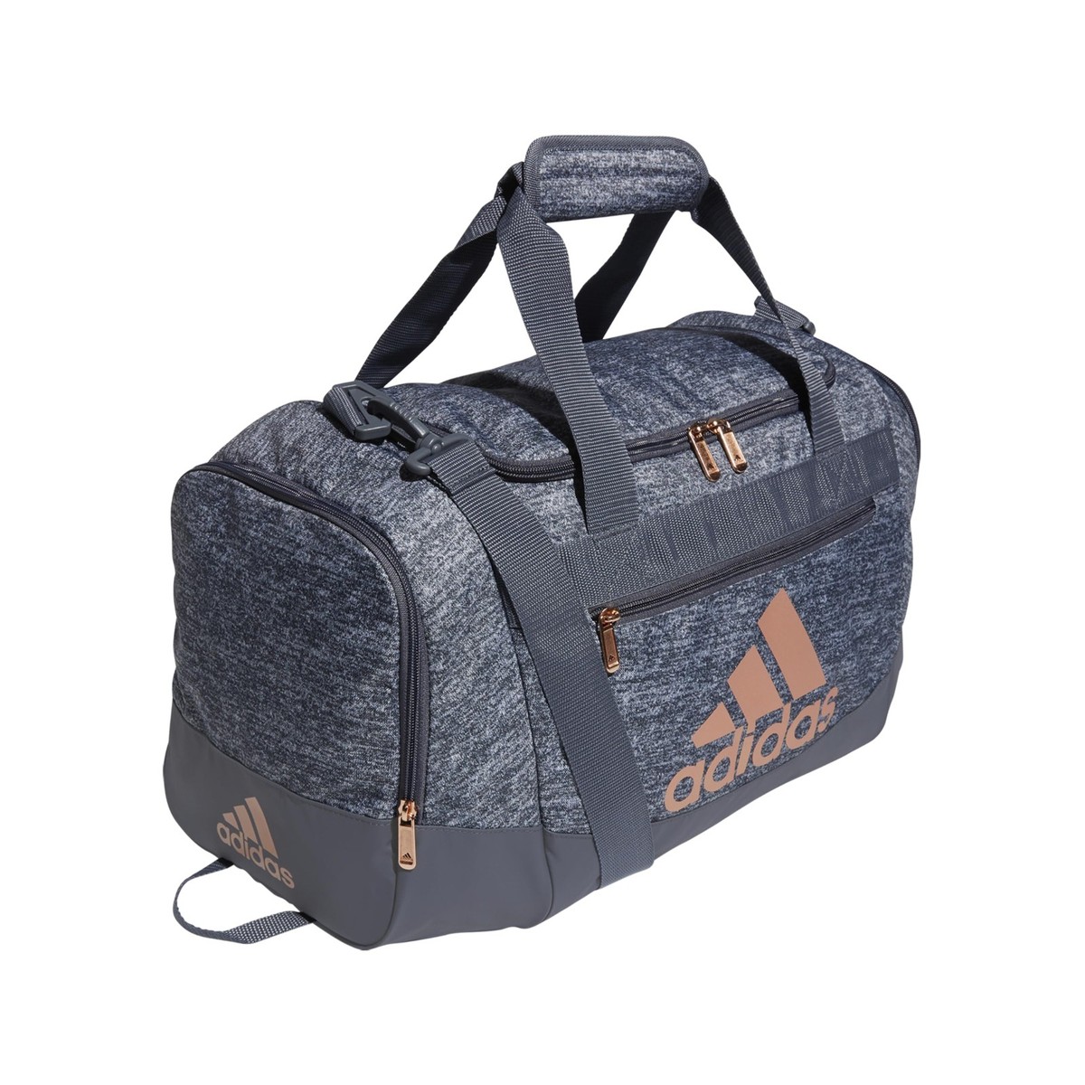 adidas Defender 4 Small Duffel Bag, Jersey Onix Grey/Rose Gold