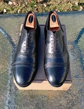 Allen Edmonds Strand 9.5EEE Black Oxfords Leather Soles USA EUC $425